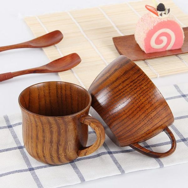 

cups & saucers wooden cup reusable tea coffee milk wine heat insulation water drinkware gift japanese style creative drink durable