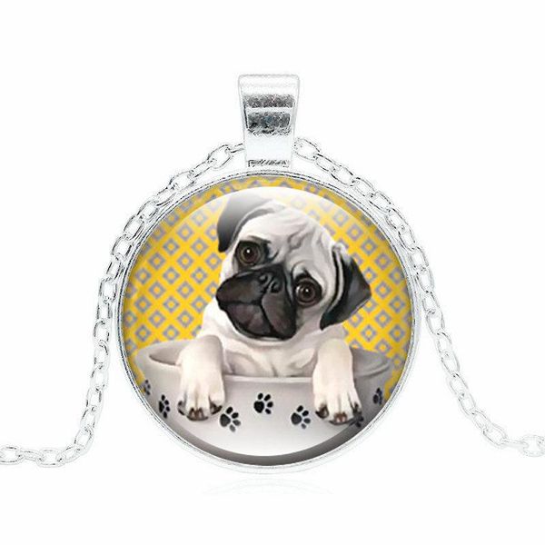 

pendants teacup pug necklace, Black