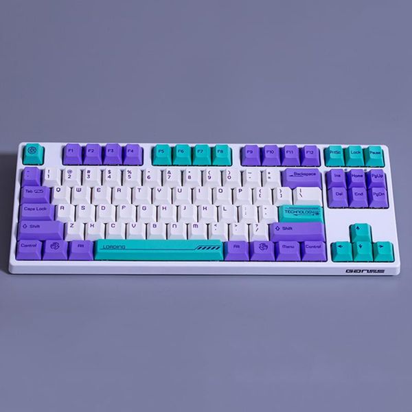 

technology purple white green design 109keys cherry profile sublimation pbt keycaps for switch mechanical gaming keyboard keyboards