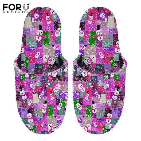 

christmas home deco cartton snowman winter cotton slippers female plush insole lovers warm men footwear, Black