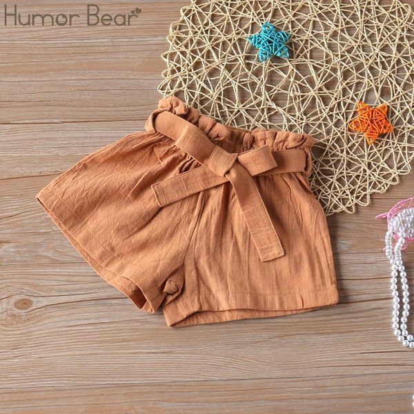 

shorts humor bear 2021 brand summer girl kids skirts ruffles bowknot children fashioncute girls clothing, Black