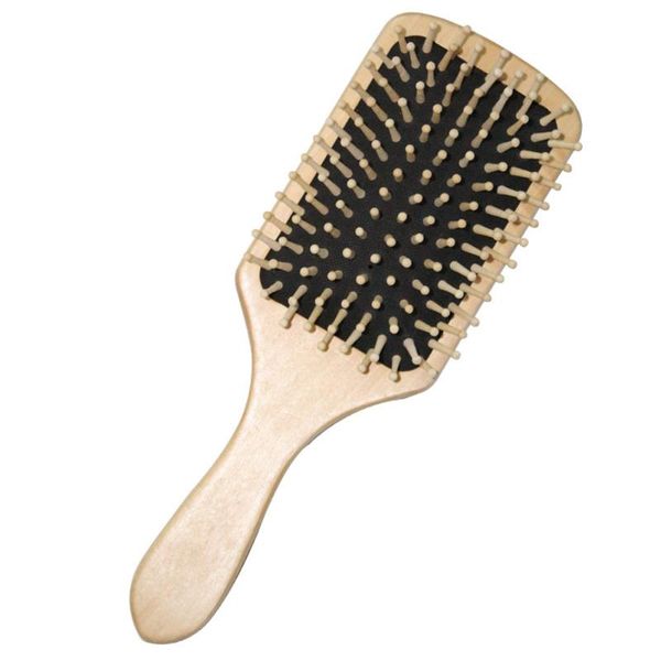 

hair brushes massage comb care brush long handle styling tools ergonomic salon natural relaxation wooden handhold smooth gift detangle, Silver