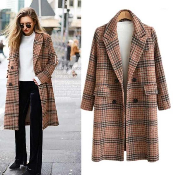 

women's wool & blends ladies jacket long coat 2021 winter, Black