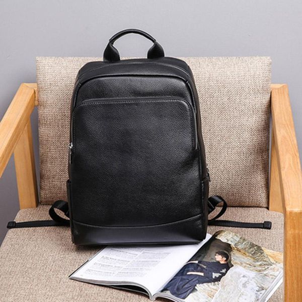 

backpack the first layer of leather computer school bag men's fashion trend large capacity leisure travel