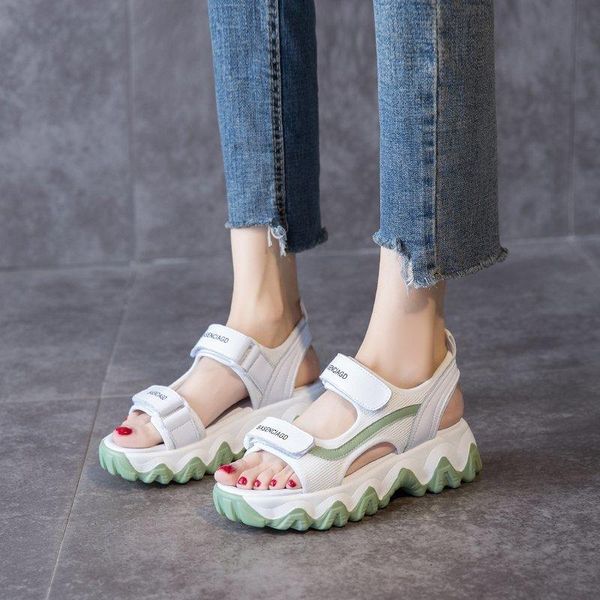 

sandals 2021 summer chunky for women fashion platform sandal ladies designers casual wedges female brand sports, Black