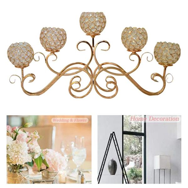 

candle holders 5 arms crystal candelabras votive holder elegant banquet party rhinestone candelabra