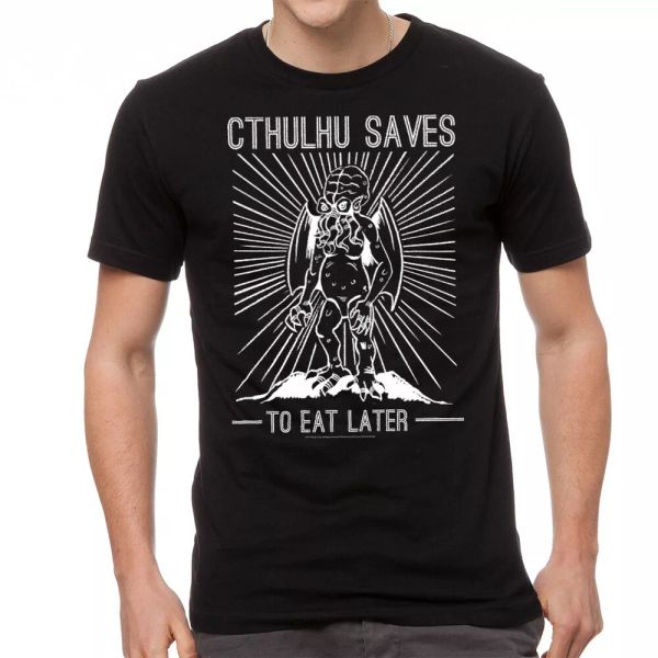 

warpo cthulhu saves men's black t-shirt new sizes s-2xl, White;black