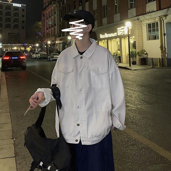 

men's vests jeans coat brand european and american street korean version fashion tooling spring jacket loose ultra-fire, Black;white