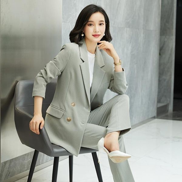 

women's suits & blazers professional suit women british style 2021 leisure fashion temperament pants white collar business, White;black