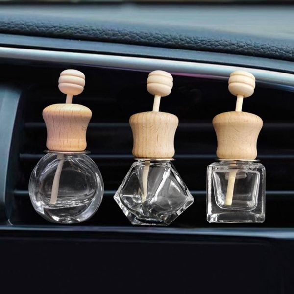 

car air freshener 1pc perfume clip fragrance empty glass bottle for essential vent outlet ornament auto-styling