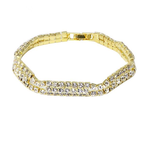 

link, chain simple fashion crystal rhinestone small thin bracelet female gift couple, Black