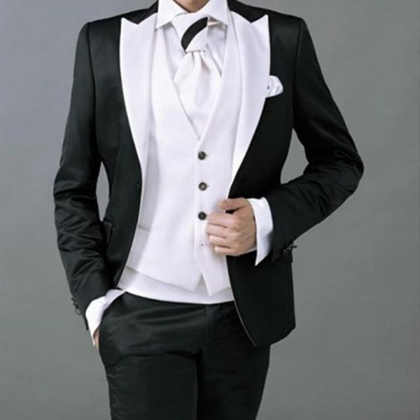 

men's suits & blazers tailor made fashion leisure style men slim fit groomsmen tuxedo for wedding dress dinner party costume (jacket+pa, White;black