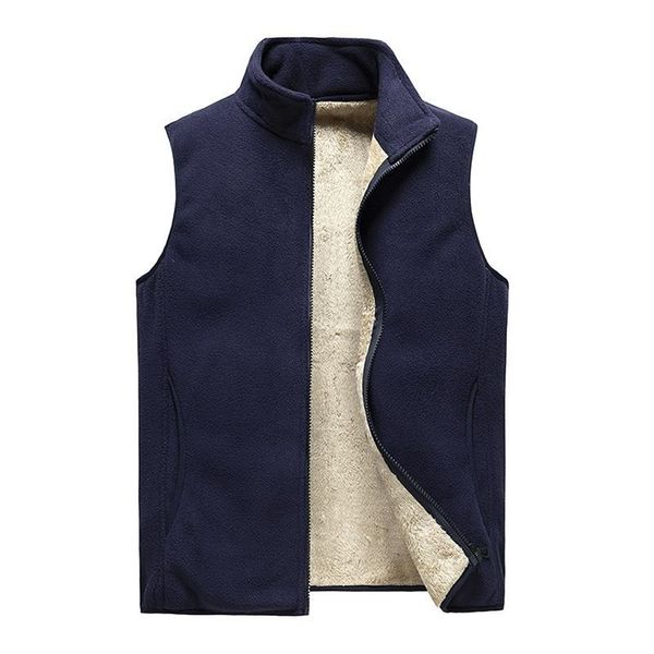 Gilet senza maniche da uomo Giacche Gilet moda invernale Gilet in pile imbottito di cotone maschile Cappotti Uomo Gilet nero caldo Abbigliamento 8XL 211120