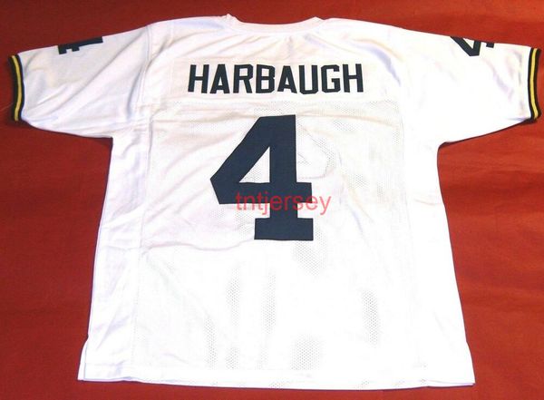 

custom #4 jim harbaugh jersey white stitched add any name number, Black