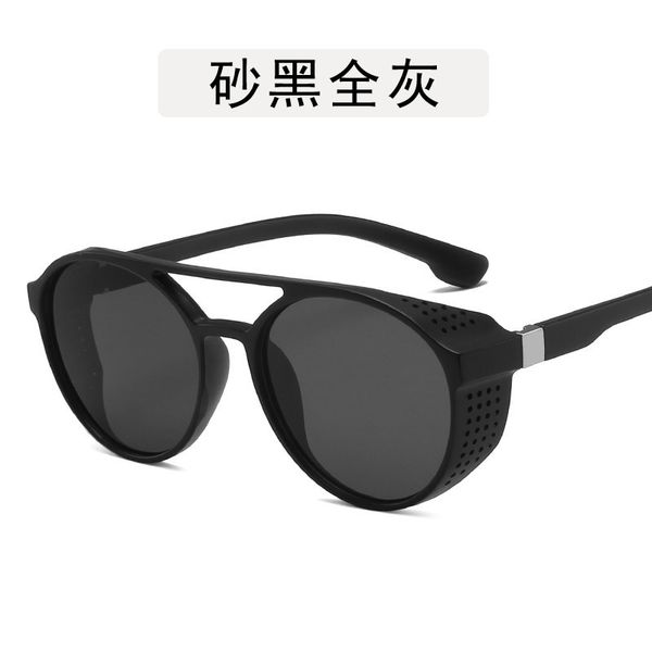 

round hollow retro steampunk sunglasses vintage men goggles sunglass steam punk sun glasses classical twin-beams glasses, White;black