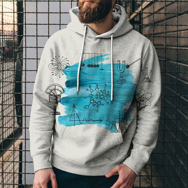 

men's hooded sweater 3d printed geometric pattern hooded sweater 3d digital printed hooded sweater 5811, Black