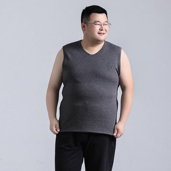 

men' tank men 2021 autumn winter extra-large warm vest male slim seamless tanks solid thermal undershirt waistcoats w674, White;black