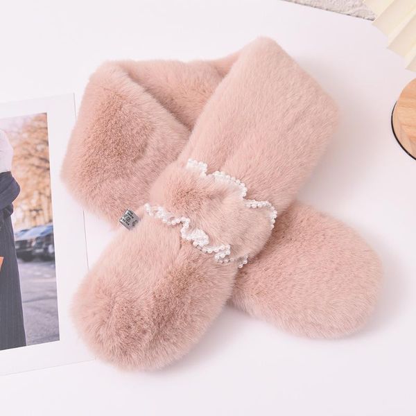 

berets 2021 scarf women winter plush wool warm gray22, Blue;gray