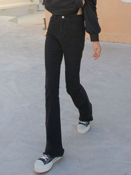 

dazy high waist raw hem flare leg jeans x1ln#, Blue