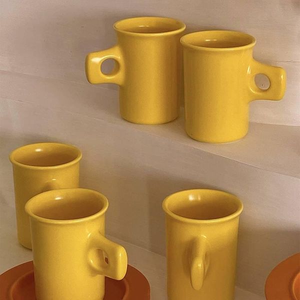 

mugs summer yellow ceramics coffee mug milk tea office cups drinkware the birthday gift
