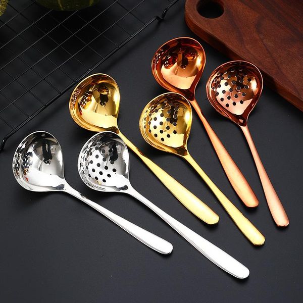 

stainless steel soup spoon colander multi-purpose sauce creative deep bottom spoons