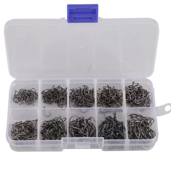 

fishing hooks 500pcs/set carp high carbon steel freshwater fish hook golden black tyer fishhooks with retail box