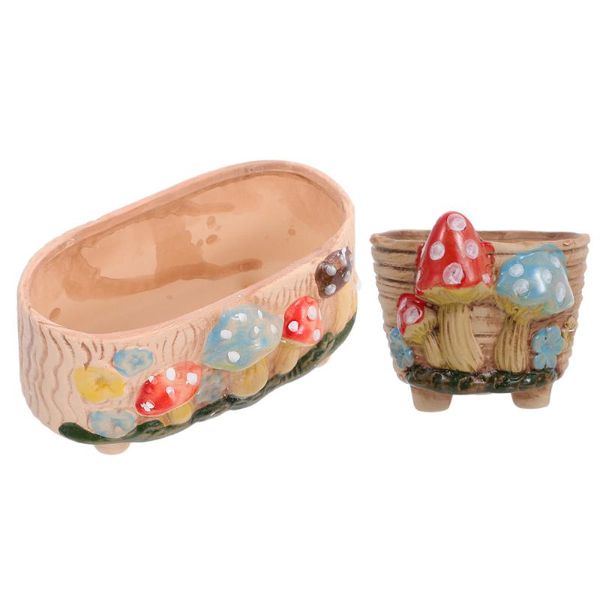 

planters & pots 2pcs unglazed ceramic hand painted succulent pot deskdecoration