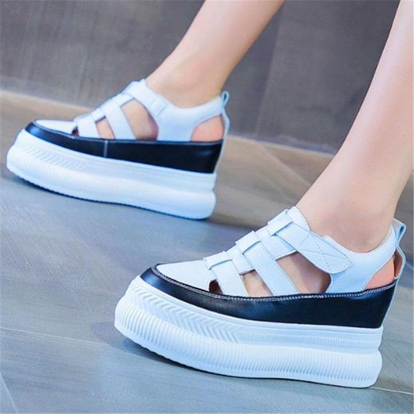 

dress shoes punk goth fashion sneakers women's platform wedge high heels sandals summer ankle boots closed toe creepers 34 35 36 37 38, Black