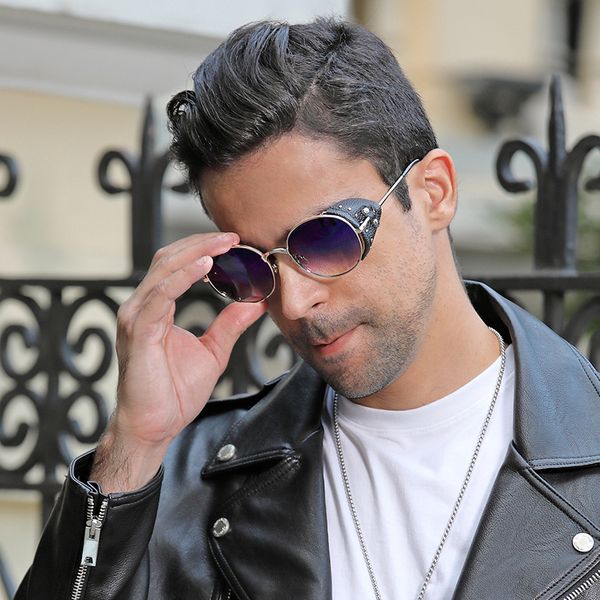 

kajila steampunk round frame sunglasses 1236, White;black