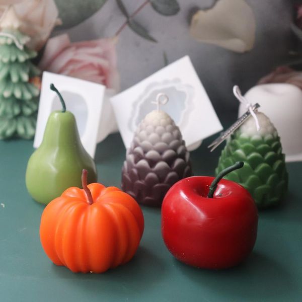 

craft tools christmas pine cone pumpkin apple silicone candle mold diy homemade scented molds for making