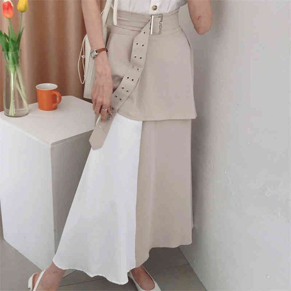 

casual dresses hzirip color-hit vintage all match loose a-line plus size prom gentle skirt party femme office lady skirts mwqd, Black;gray