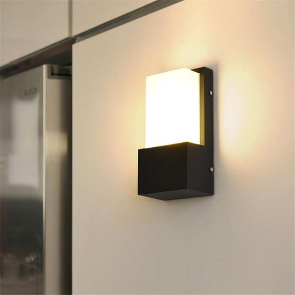 

thrisdar 12w outdoor surface mounted led wall lamp waterproof garden porch light aluminum villa balcony corridor sconces lamps
