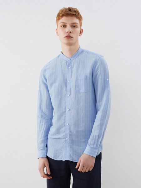 

men vertical stripe patched pocket shirt v6su#, White;black