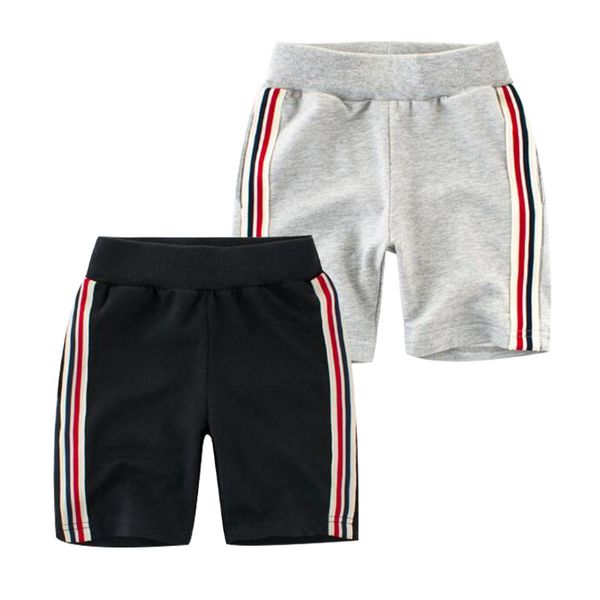 

childrens clothes baby boy summer shorts new fashion kids short style trouser stripe pure cotton elastic sports mid waist pants, Blue