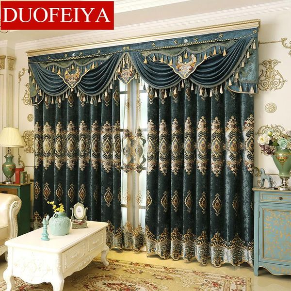 

curtain & drapes european luxury high-end atmosphere xuenier embroidery shade curtains for living dining room bedroom.