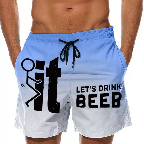 

men's shorts 2021 summer printed beach, White;black