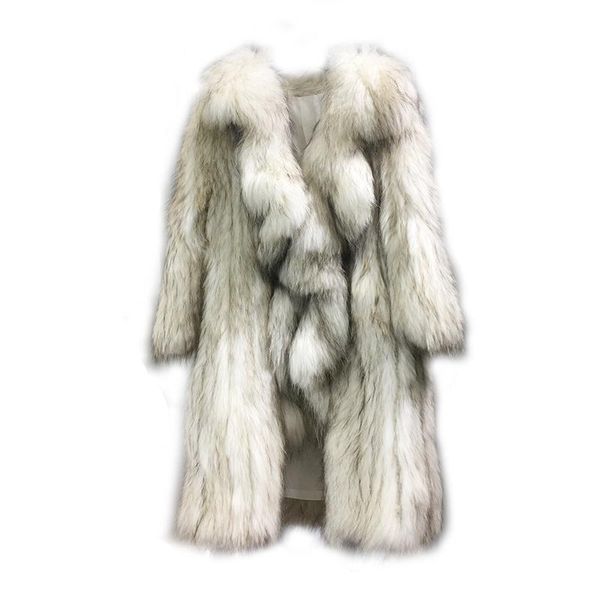 

women's fur & faux 2021 arrival luxury soft women real knitted raccoon long coat femme genuine winter outwear butterfly edge, Black