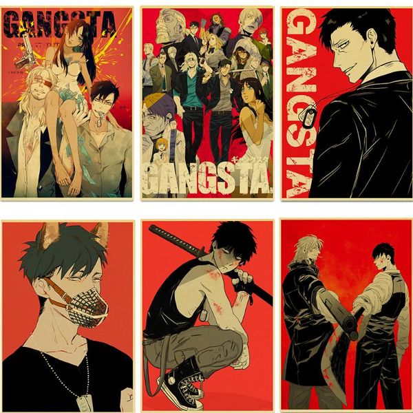 

paintings retro posters japanese action anime canvas painting wall art and prints pictures for living room decor home