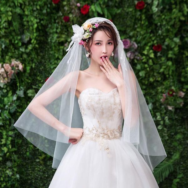 

bridal veils arrive wedding with flowers, Black