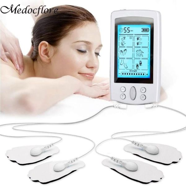 

electric massagers 16 modes tens unit shockwave machine dual ems electrical muscle stimulation shiatsu massager pulse low frequency physioth