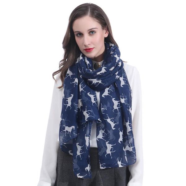 

scarves fashion running horse animal print winter fall spring large ladies scarf shawl wrap women's gift accessory, Blue;gray