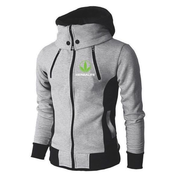 

men's hoodies & sweatshirts 2021 spring autumn herbalife logo zipper sportswear harajuku style sweatshirt hooded male wild coats, Black
