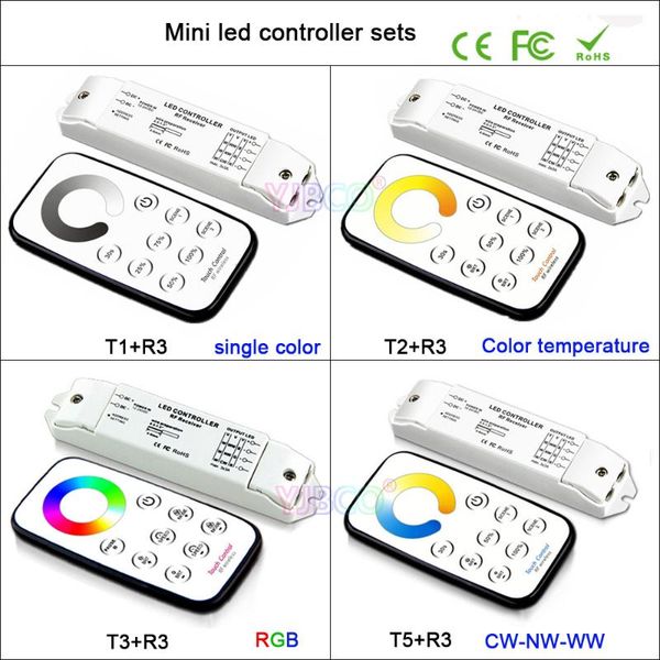

controllers mini led strip light controller dimming/cct/rgb/cw nw ww dimmer receiver & wireless remote lamp tape switch dc12v 24v bincolor