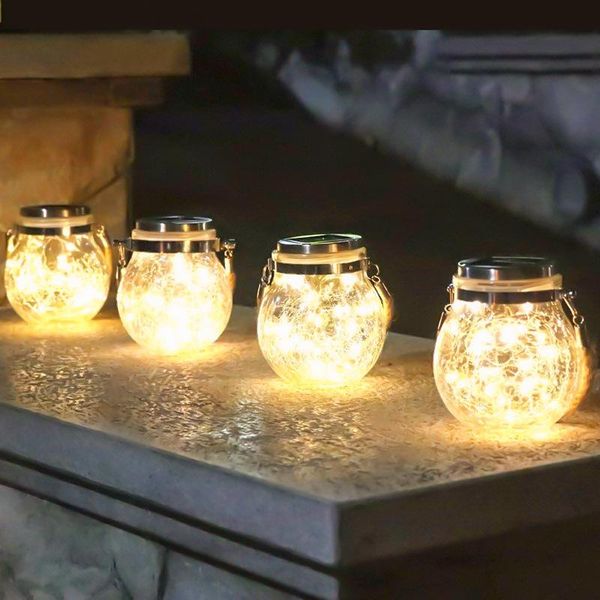 

strings led solar string lamp mason jar 20led hanging fairy lights color changing for outdoor tree garden home decoration fixture