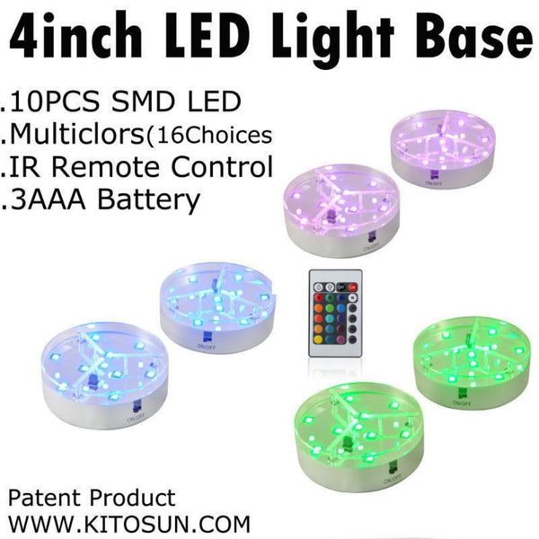

strings 10cm diameter 9pcs smd rgb color changing remote centerpiece led vase light base for wedding table floral arrangements