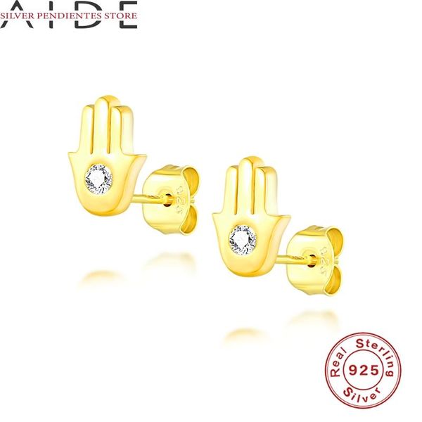 

sterling silver palm shape diamonds earrings fashion jewelry 2021 mini cute elephant stud for women brincos, Golden;silver