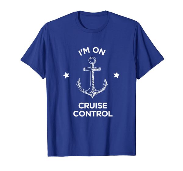 

i'm on cruise control boating vacation t-shirt, White;black
