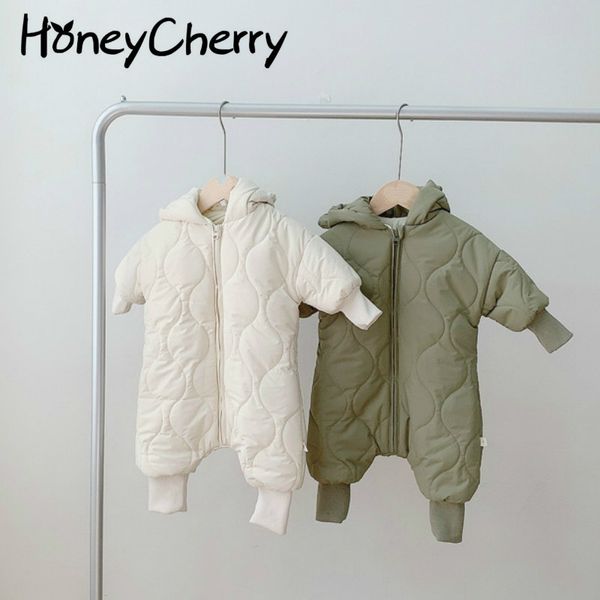 

winter coat thick warm baby clothes leotard climbing girl boy romper 210515, Blue