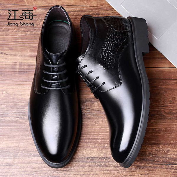 

formal leather shoes men's business spring and autumn low heel warmth preservation recommended casual cotton round head british, Black
