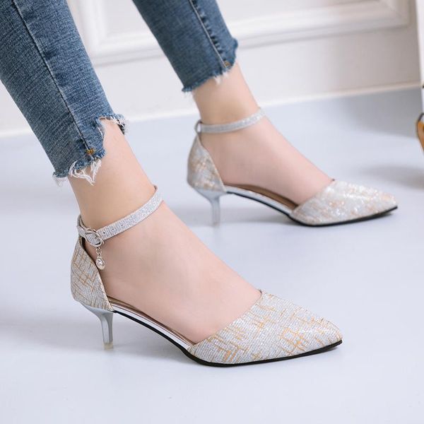 

dress shoes spring and autumn women's heeled comfortable square with sweet ankle buckle simple wild office dating u22-84, Black